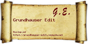 Grundhauser Edit névjegykártya